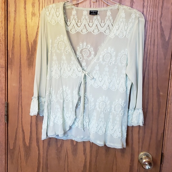 Tribal Tops - TRIBAL  Sheer tie front top